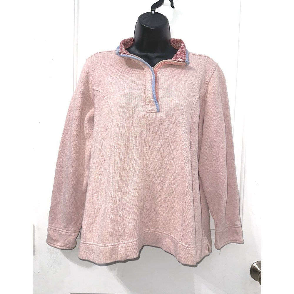 Orvis Pale Pink 1/4 Zip Pullover Top size Medium
